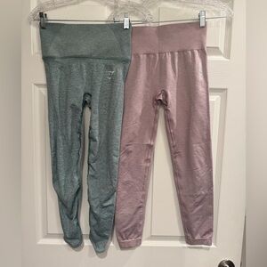 Gymshark Seamless Compression Leggings Women’s Small Set Of 2 Workout Athletic